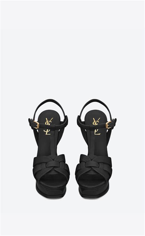 ysl tribute sbn|TRIBUTE platform sandals in smooth leather .